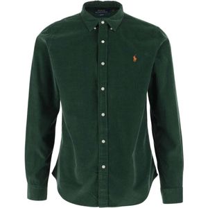 Polo Ralph Lauren, Overhemden, Heren, Groen, L, Katoen, Groen Katoenen Shirt met Logo