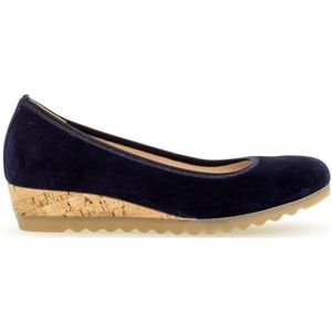 Gabor, Schoenen, Dames, Blauw, 36 EU, Suède, Marineblauwe Suède Sleehak Ballerina's