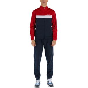 Champion, Tricolor Volledige Rits Polyester Trainingspak Rood, Heren, Maat:S