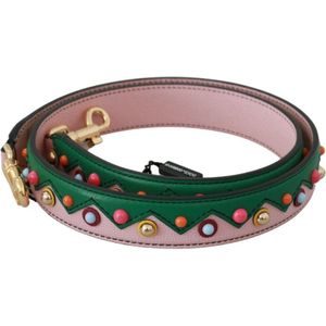 Dolce & Gabbana, Tassen, Heren, Roze, ONE Size, Leer, Leren Schouderband voor Handtas - Multicolor Detail