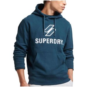 Superdry, Sweatshirts & Hoodies, Heren, Blauw, M, Katoen, Hoodies