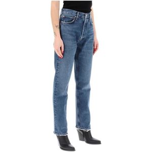 Agolde, Straight Jeans Blauw, Dames, Maat:W25