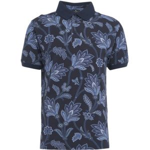 Etro, Tops, Heren, Blauw, M, Bloemenprint Polo Shirt