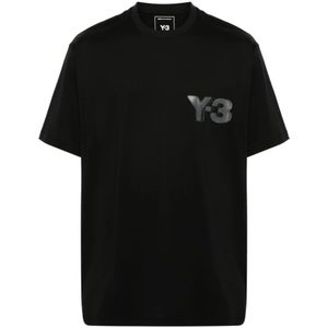 Y-3, Tops, Heren, Zwart, M, Katoen, Reflecterend Logo T-shirt