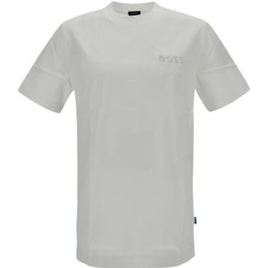 Hugo Boss, Katoenen Boss Logo T-shirt Wit, Heren, Maat:L