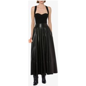 Philosophy di Lorenzo Serafini, Rokken, Dames, Zwart, S, Polyester, Maxi rok van gecoate stof