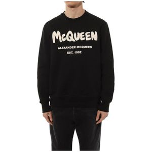 Alexander McQueen, Sweatshirts & Hoodies, Heren, Zwart, S, Katoen, Sweatshirts