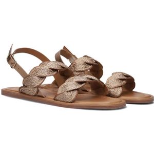 Inuovo, Schoenen, Dames, Roze, 36 EU, Roségouden Leren Gevlochten Sandalen