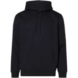 Calvin Klein, Sweatshirts & Hoodies, Heren, Zwart, XL, Polyester, Loto Tape Hoodie Zwart