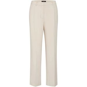 Bruuns Bazaar, Broeken, Dames, Beige, M, Klassieke Wijde Pijp Pak Broek