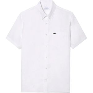 Lacoste, Witte Linnen Overhemd Wit, Heren, Maat:M