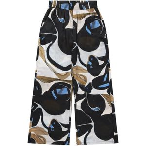 Munthe, Zijden Broek met Abstracte Print Veelkleurig, Dames, Maat:L