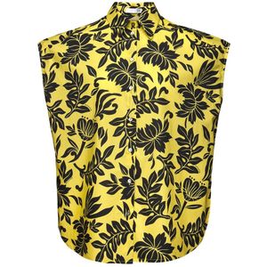 Douuod Woman, Blouses & Shirts, Dames, Veelkleurig, M, Katoen, Bloemenprint korte mouw broek