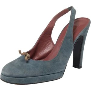 Sergio Rossi Pre-owned, Pre-owned Suede sandals Blauw, Dames, Maat:37 EU
