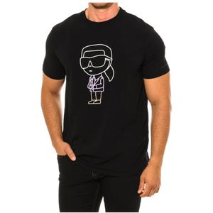 Karl Lagerfeld, Tops, Heren, Zwart, XL, Katoen, Klassieke stijl T-shirt met korte mouwen