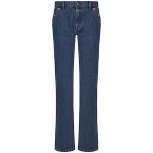 Filippa K, Jeans, Dames, Blauw, W28, Denim, Blauwe Denim Lage Taille Straight Leg Jeans
