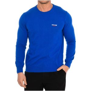 Roberto Cavalli, Truien, Heren, Blauw, XL, Sweatshirts