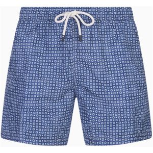 Fedeli, Badkleding, Heren, Veelkleurig, XL, Blauwe Zwembroek met Micro Patroon