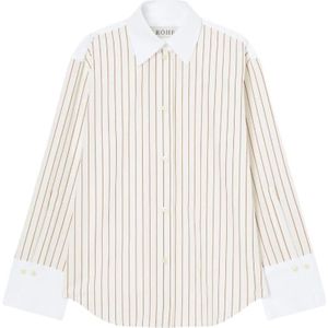 Róhe, Blouses & Shirts, Dames, Veelkleurig, S, Katoen, Klassieke Banker Stripe Overhemd