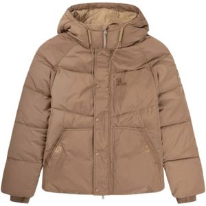 Off The Pitch, Korte Dons Winterjas Beige/Bruin Beige, Heren, Maat:XL