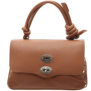 Zanellato, Veren Knoop Leren Tas Bruin, Dames, Maat:ONE Size