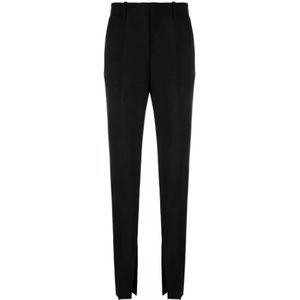 Gucci, Broeken, Dames, Zwart, S, Wol, Zwarte wollen broek met Horsebit-detail