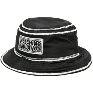 Moschino, Vissershoed met logo print Zwart, Heren, Maat:M