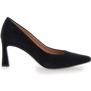 Pollini, Schoenen, Dames, Zwart, 41 EU, Suède, Zwarte Suède Pumps Met Puntige Neus