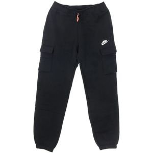 Nike, Losse Fleece Cargo Broek Zwart, Dames, Maat:M