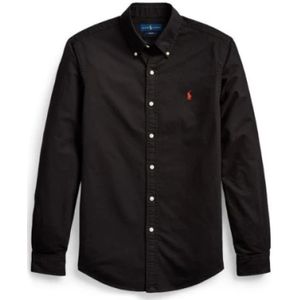 Polo Ralph Lauren, Overhemden, Heren, Zwart, XL, Slim Fit Garment-Dyed Oxford Overhemd