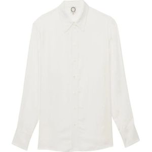 Ines De La Fressange Paris, Blouses & Shirts, Dames, Wit, S, Denim, Witte viscose shirt met exclusief patroon