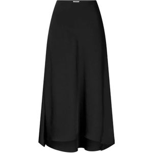 Dante 6, Kleedjes, Dames, Zwart, S, Satijn, Zwarte Satijnen Midi Rok