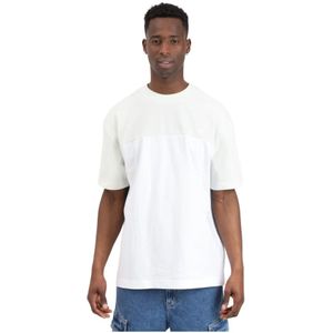 Calvin Klein Jeans, Tops, Heren, Wit, L, Geborduurd Logo T-shirt Wit Groen