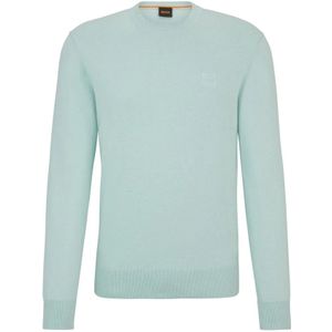 Hugo Boss, Lichtblauwe Cashmere Sweater Straight Fit Blauw, Heren, Maat:S