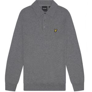 Lyle & Scott, Tops, Heren, Grijs, XL, Katoen, Merino Katoen Gebreide Polo