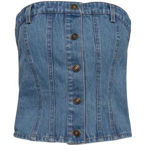 Designers Remix, Tops, Dames, Blauw, M, Denim, Denim Strapless Top voor de zomer