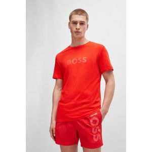 Boss, Tops, Heren, Rood, M, Katoen, Biologisch katoenen heren T-shirt