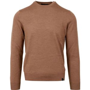 Fay, Beige Wol Crew-neck Sweater Bruin, Heren, Maat:XL