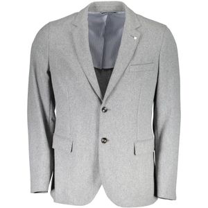 Gant, Jassen, Heren, Grijs, XL, Polyester, Grijze Polyester Jas, Klassieke Stijl