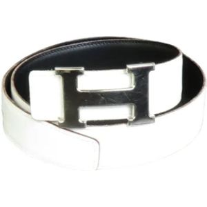 Hermès Vintage, Pre-owned Leather belts Wit, Dames, Maat:ONE Size