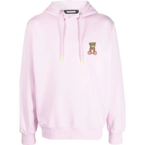 Barrow, Sweatshirts & Hoodies, Heren, Roze, M, Roze hoodie met teddybeerprint