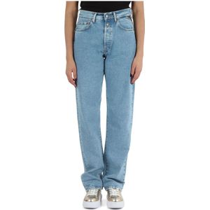 Replay, Straight Fit Jeans Blauw, Dames, Maat:W26