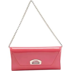 Christian Louboutin Pre-owned, Pre-owned, Dames, Roze, ONE Size, Leer, Pre-owned Leather clutches