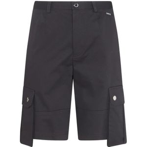 Dolce & Gabbana, Korte broeken, Heren, Zwart, L, Katoen, Zwarte knielange Bermuda-shorts