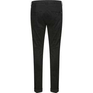 Dondup, Broeken, Heren, Zwart, W33, Katoen, Slim Chino Broek met Achterzakken