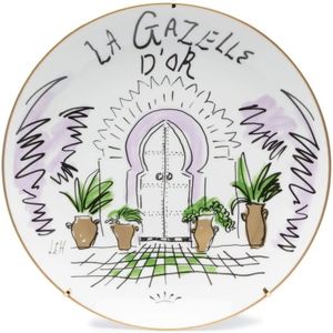 Ginori 1735, Decoratief Bord met La Gazelle d'Or Ontwerp Veelkleurig, unisex, Maat:ONE Size
