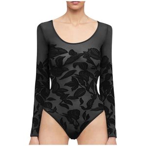 Wolford, Tops, Dames, Zwart, S, Wol, Naadloze Bloemen Body Tattoo