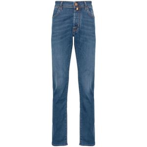 Jacob Cohën, Jeans, Heren, Blauw, W36, Katoen, Slim-Fit Super Stretch Jeans