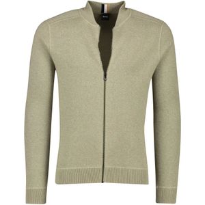 Hugo Boss, Groene Vest met Opstaande Kraag en Rits Groen, Heren, Maat:XL