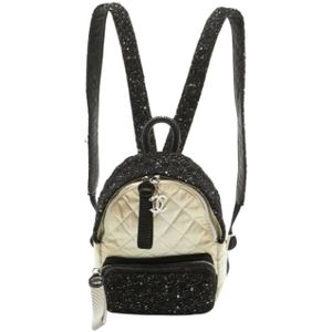 Chanel Vintage, Pre-owned, Dames, Wit, ONE Size, Pre-owned Leather backpacks